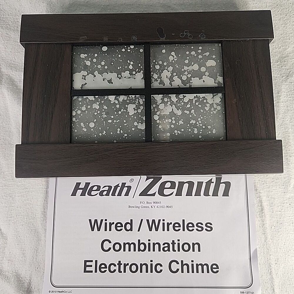 Doorbell Heath Zenith Designer Wired/Wireless Brown Finish 10 Tune DC-3338 READ
